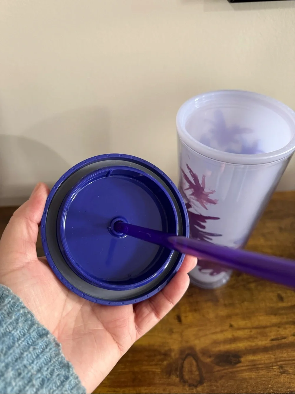 Starbucks 2016 Purple Lavender Watercolour Floral Tumbler Cold Cup Venti 24oz - Picture 5 of 7